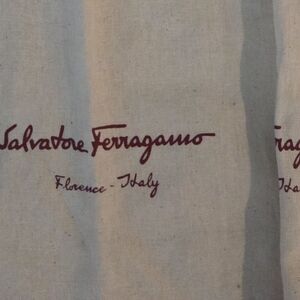 2 Salvatore Ferragamo Beige Bag with Burgundy Logo